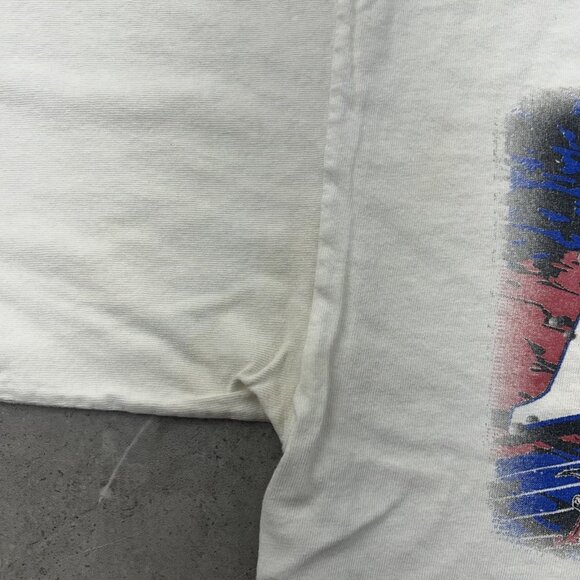 Vintage Bud Ice Shirt Mens XL White Beware The Penguins Wild Oats Beer Promo 90s - Picture 8 of 15